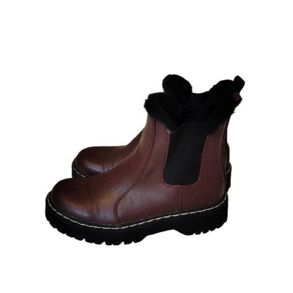 Portland By Portland Boot Company Faux Fur Trim Chelsea Booties Helena